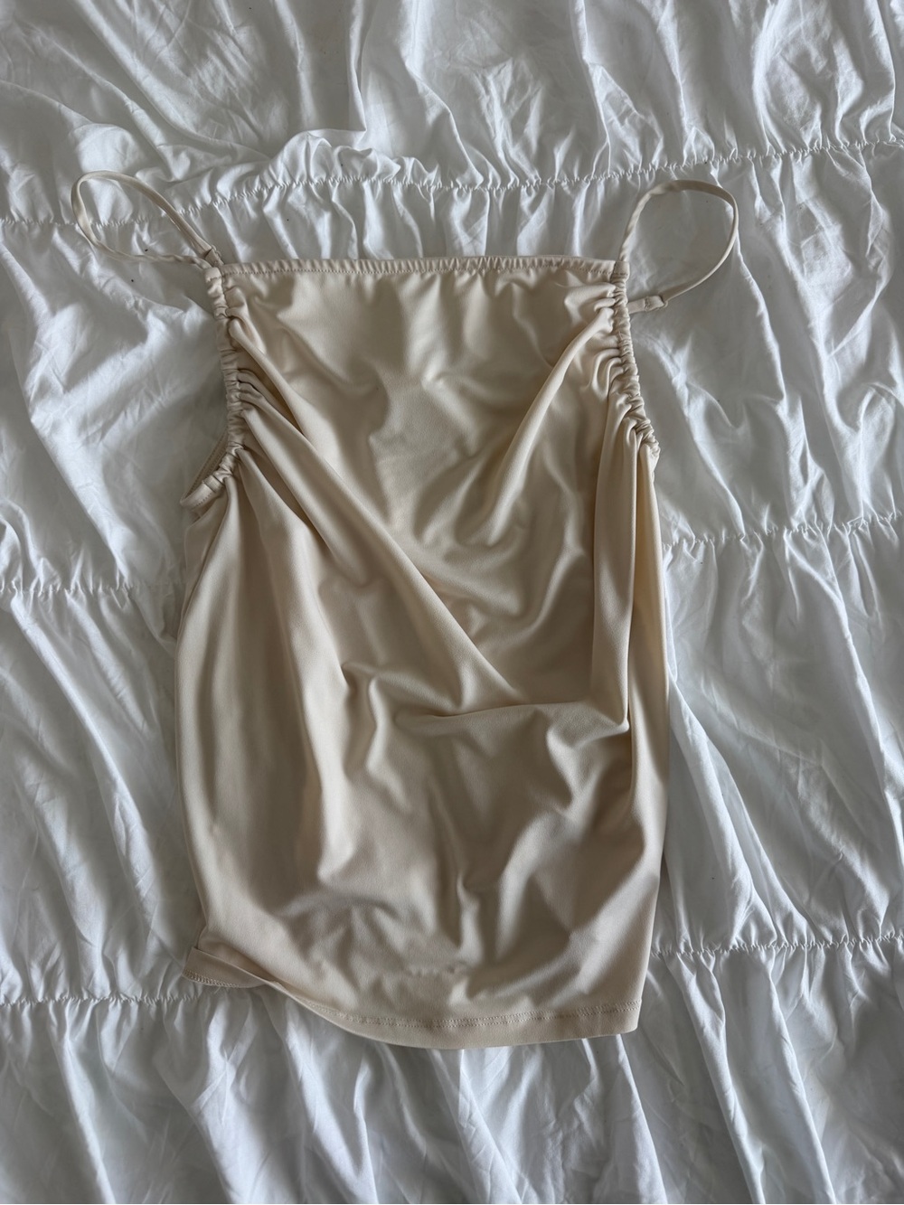Zara Women’s Beige Slip Cami Top - Neutral Strappy Sleepwear